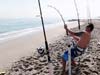 CJ Floyd fighting a monster roughtail stingray during the 2012 Blacktip Challenge shark fishing tournament in Florida